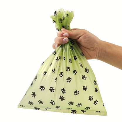 150/300/600pcs Random Color Cartoon Paw Graphic Dog Poop Bags Pet Poop Bags Leak-Proof Dog Waste Bags For Pet Supplies