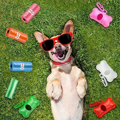 150/300/600pcs Random Color Cartoon Paw Graphic Dog Poop Bags Pet Poop Bags Leak-Proof Dog Waste Bags For Pet Supplies