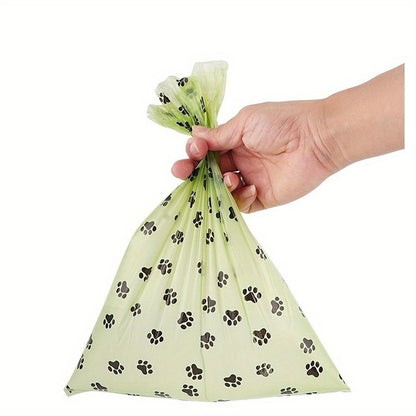 150/300/600pcs Random Color Cartoon Paw Graphic Dog Poop Bags Pet Poop Bags Leak-Proof Dog Waste Bags For Pet Supplies